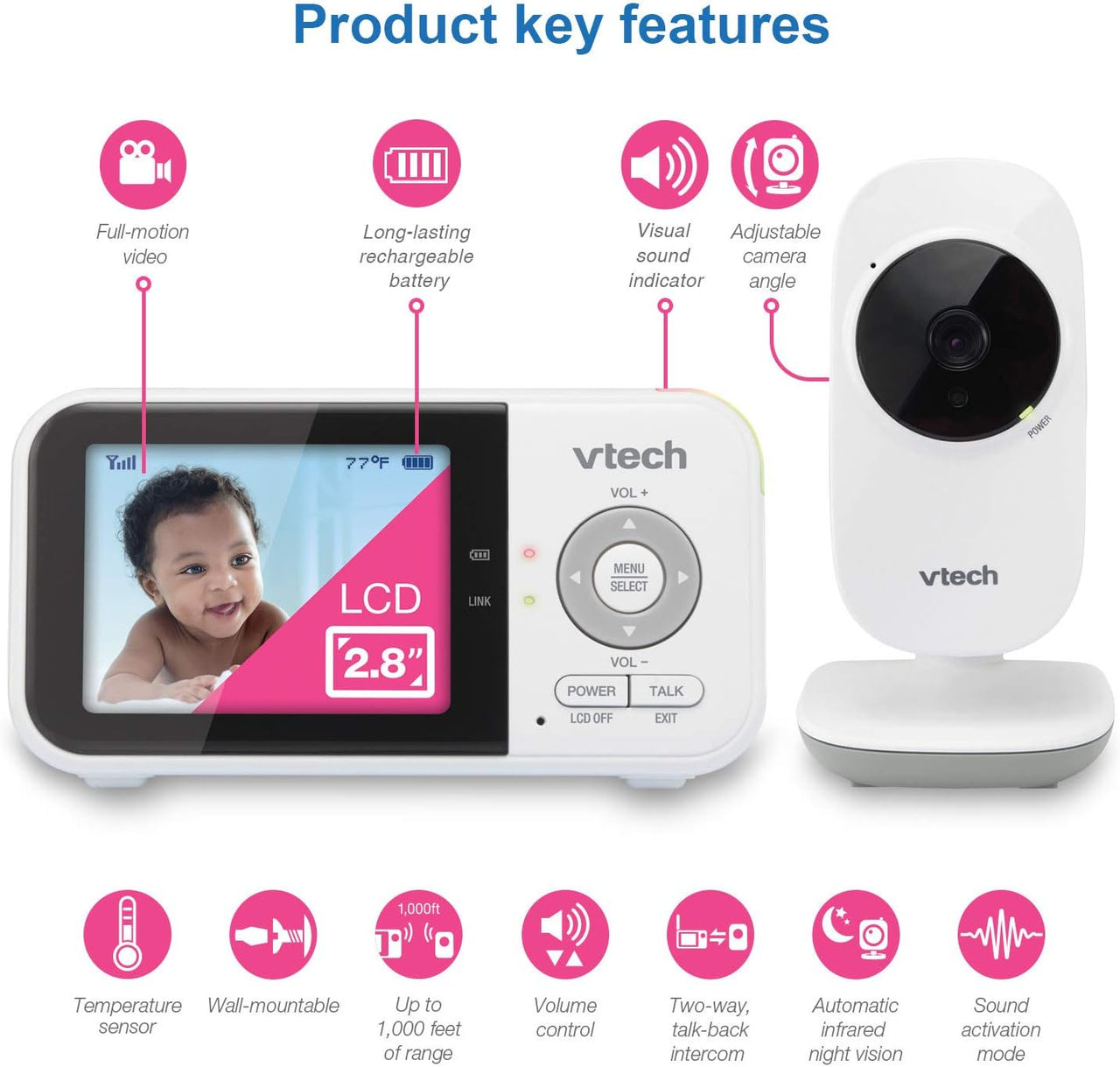 Vtech VM819 - Video Baby Monitor with Extended Battery Life