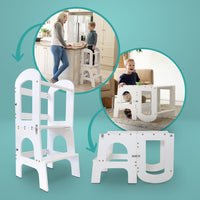 Thumbnail for BabyWombWorld 3-in-1 Convertible Stepstool, Desk Chair and Ladder