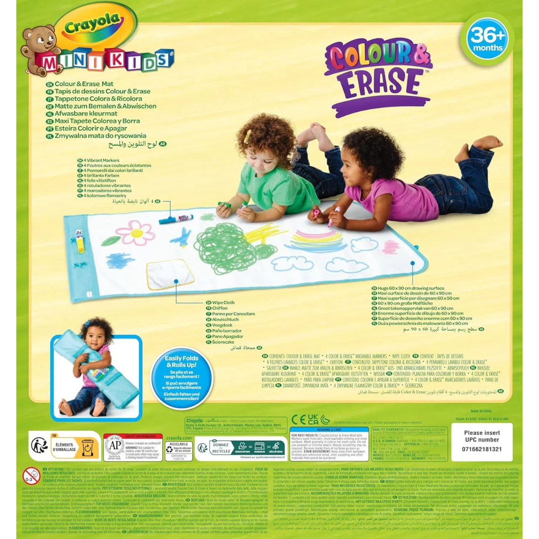 Crayola - Mini Kids Colour And Erase Mat 90cm x 60cm