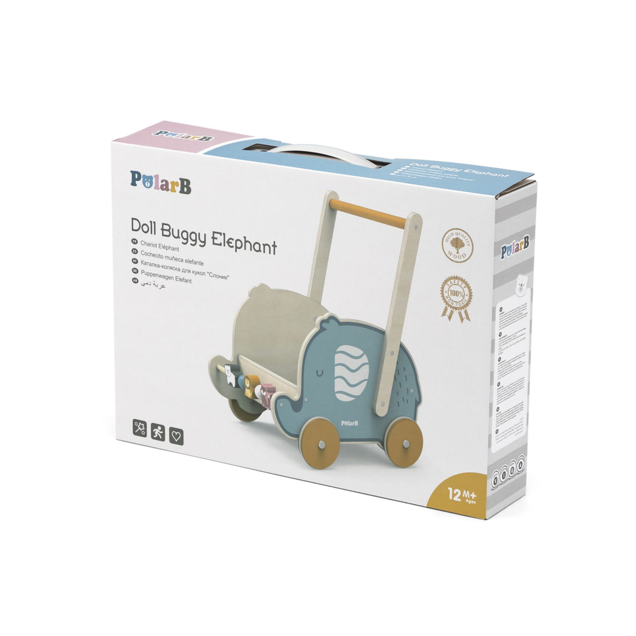 Polar B Wooden Doll Buggy Elephant Walker