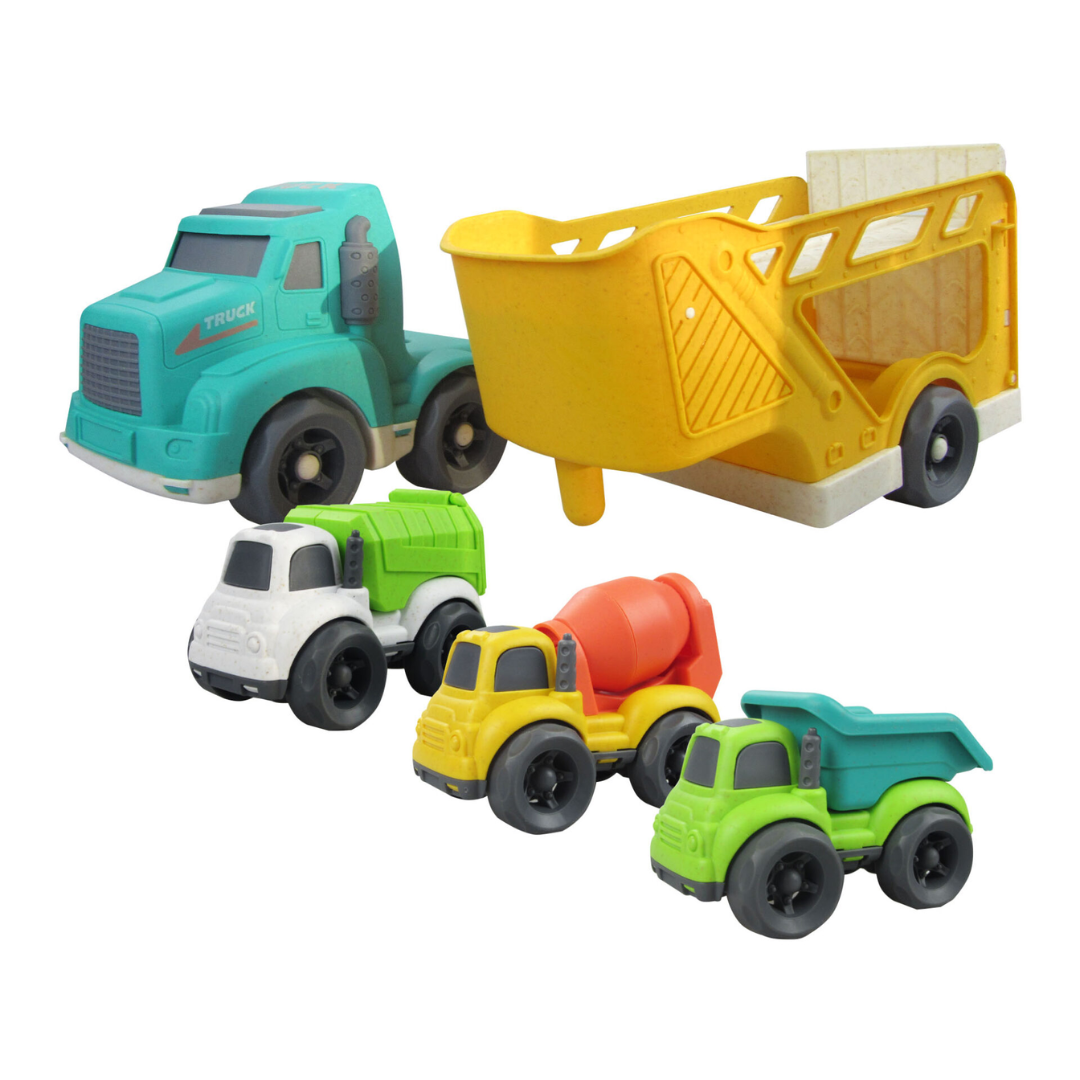 Bioplastic Carrier Truck & Construction Vehicles Set