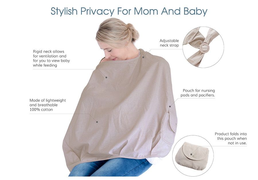 Babysense Nursing Cover - Stone