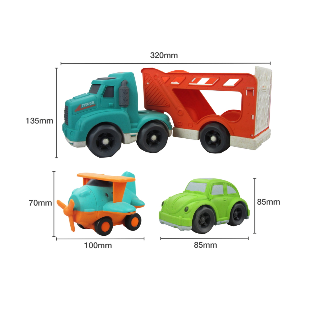 Bioplastic Carrier Truck, Car & Plane Set