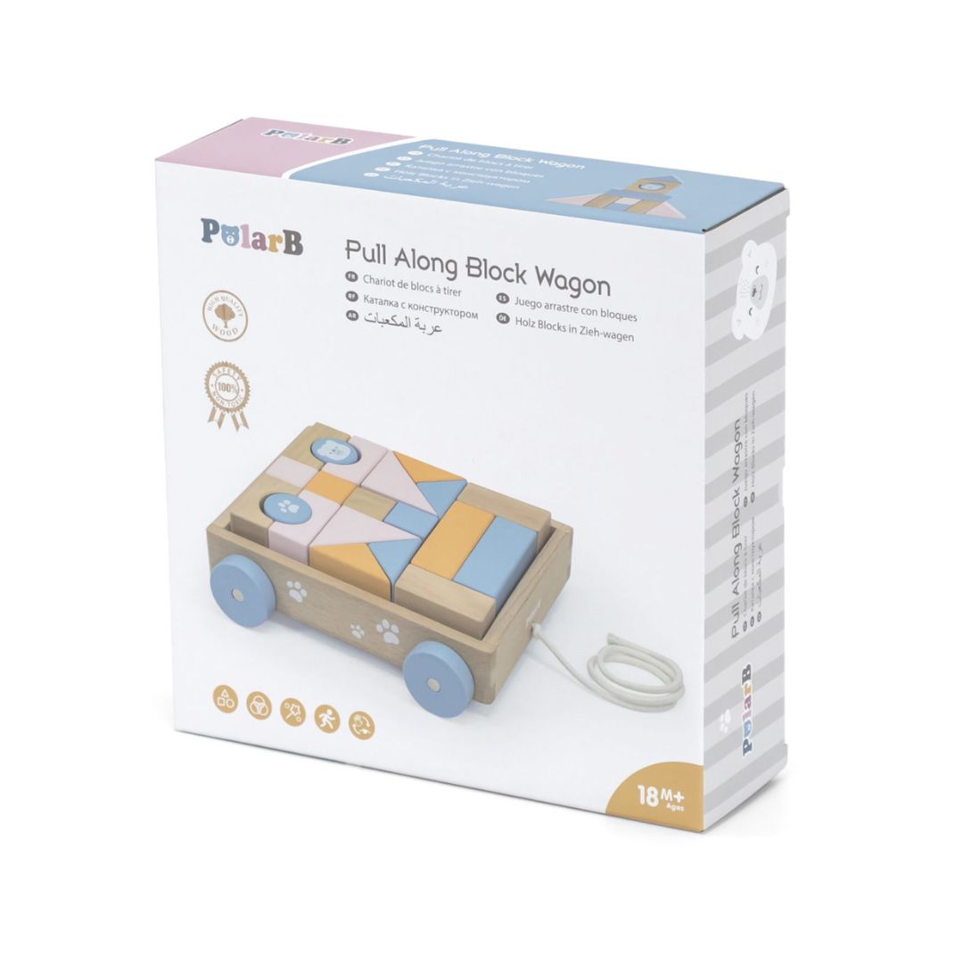 PolarB Pull Along Blocks Wagon