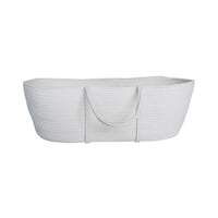 Thumbnail for Moses Basket - White Cotton Woven Rope Basket & Stand