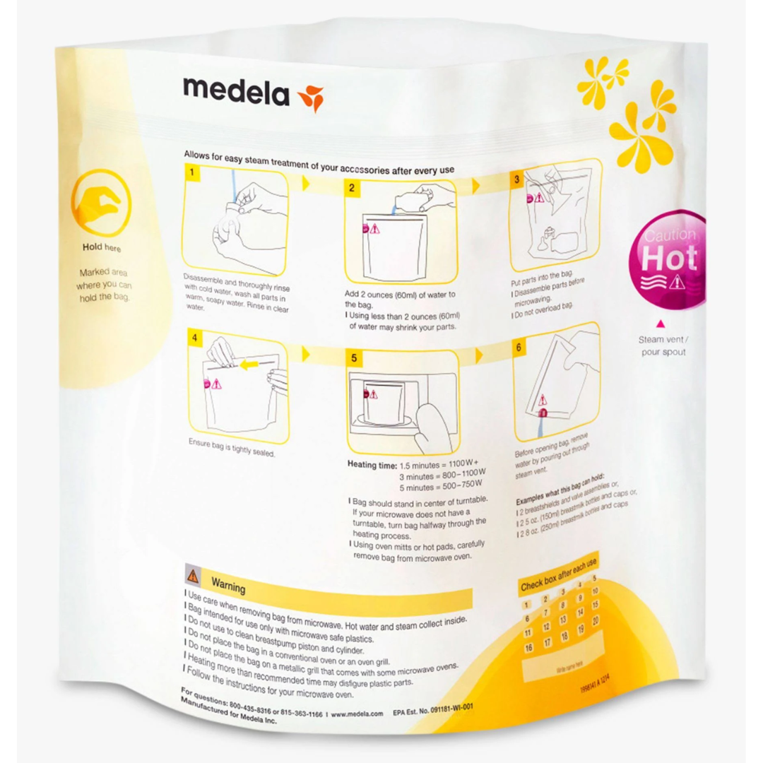 Medela Quick Clean Microwave Bags - 5pc