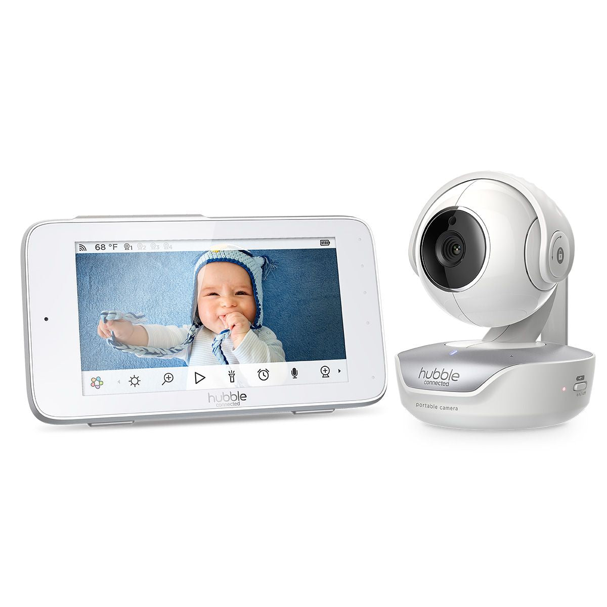 Nursery Pal Deluxe Touch Screen 5” Smart HD Baby Monitor with Touch Screen Viewer and Portable Camera