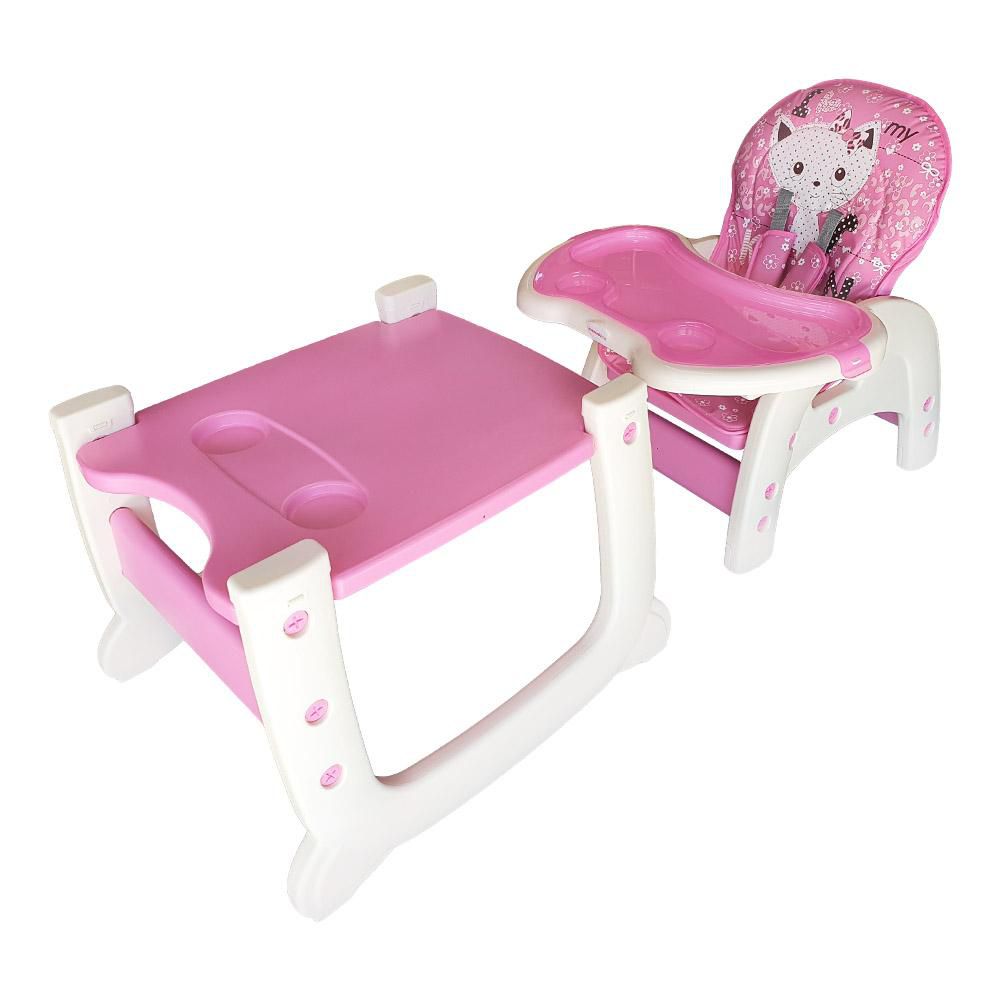 2-in-1 Feeding Chair - Pink Kitty