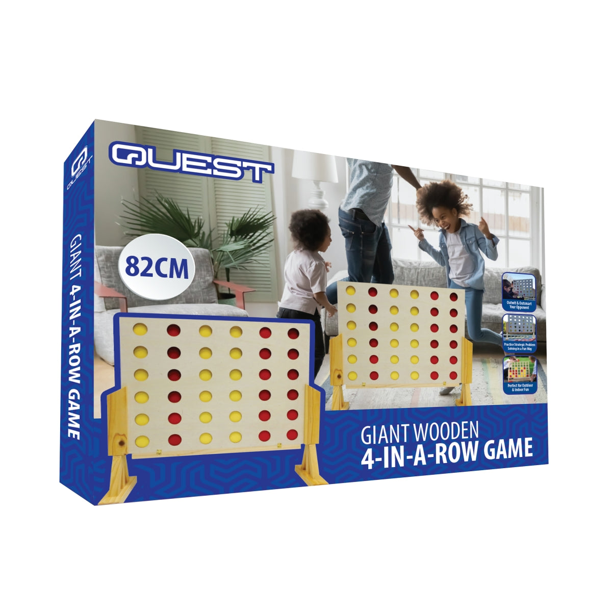 Quest 82cm Giant Wooden 4-in-a Row Game - Natural