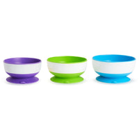 Thumbnail for Munchkin Stay Put 3 Suction Bowls - Purple, Green & Blue