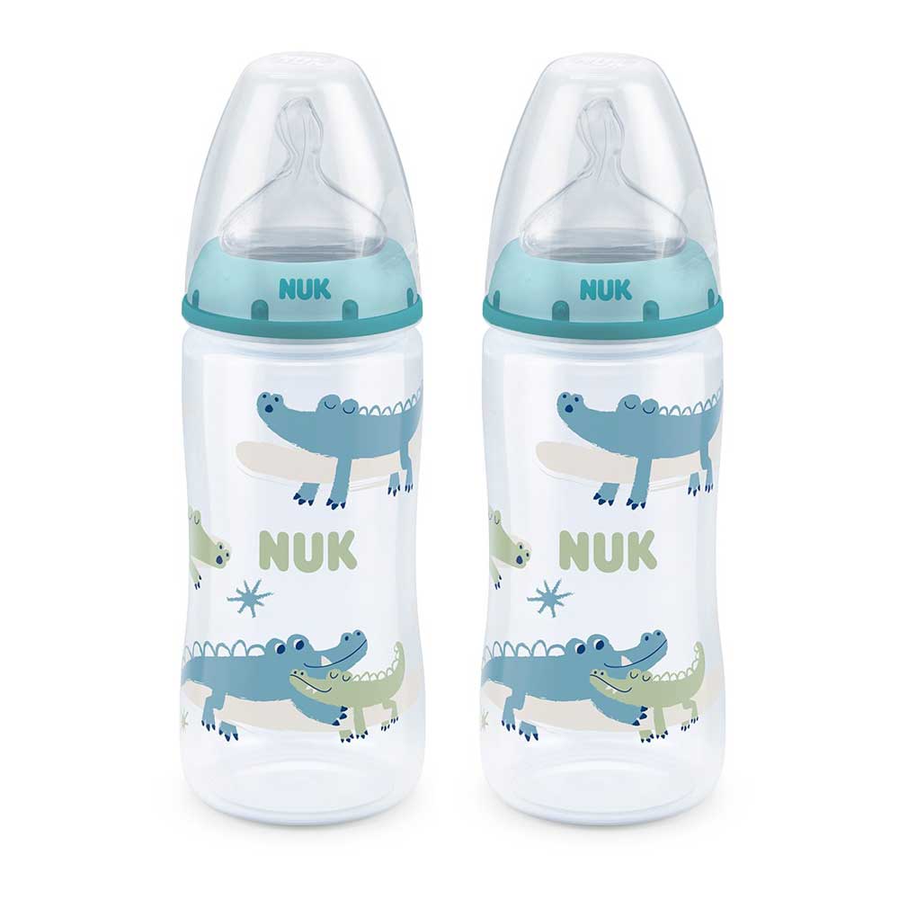 NUK FC+ 4 Bottle Crate Starter Set with Temperature Control - Crocodile