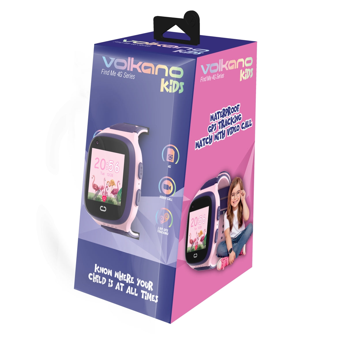 Volkano Find Me 4G series GPS Tracking Watch with Camera - Pink