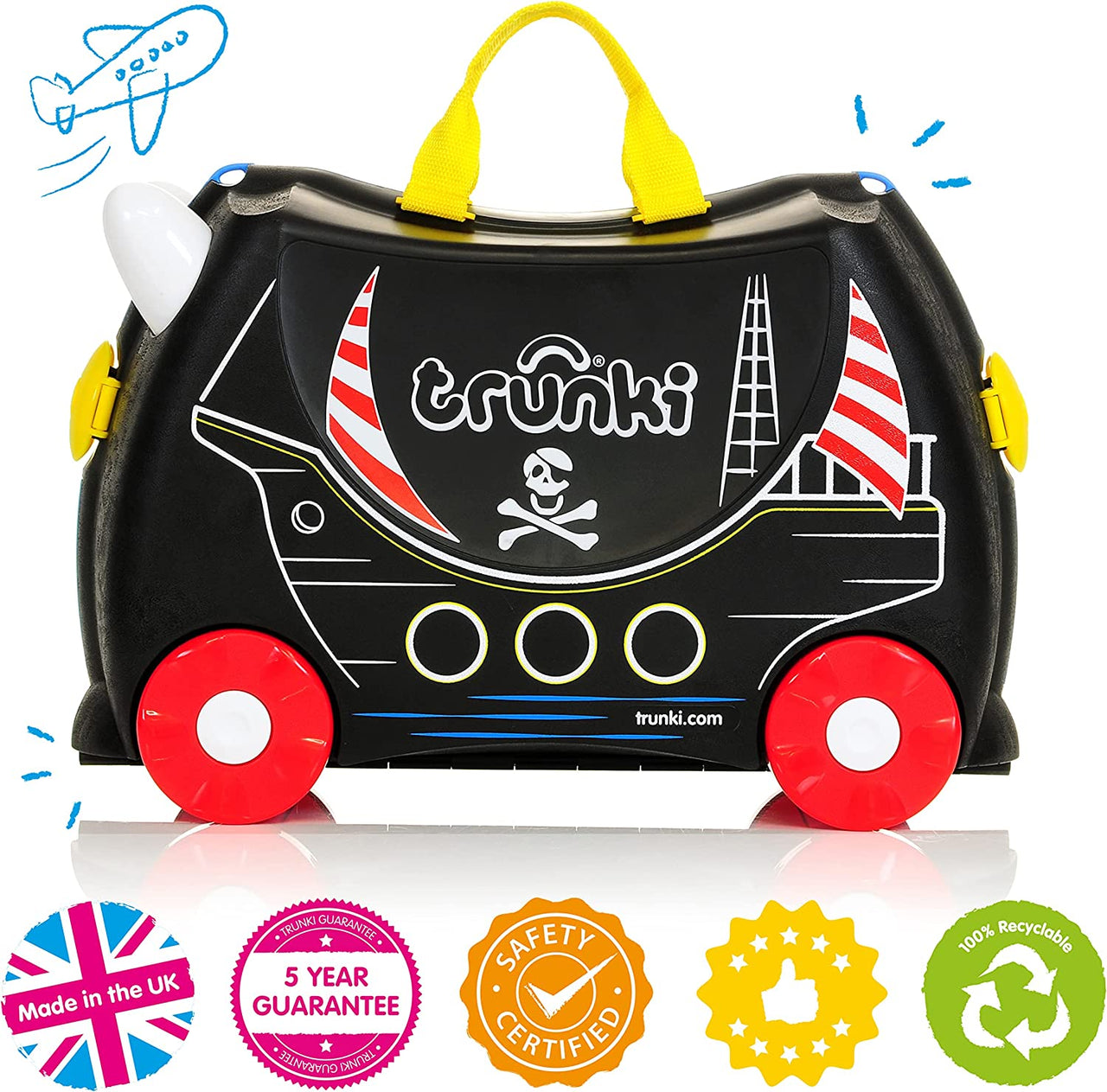 Ride-on kids suitcase - Pedro The Pirate Ship