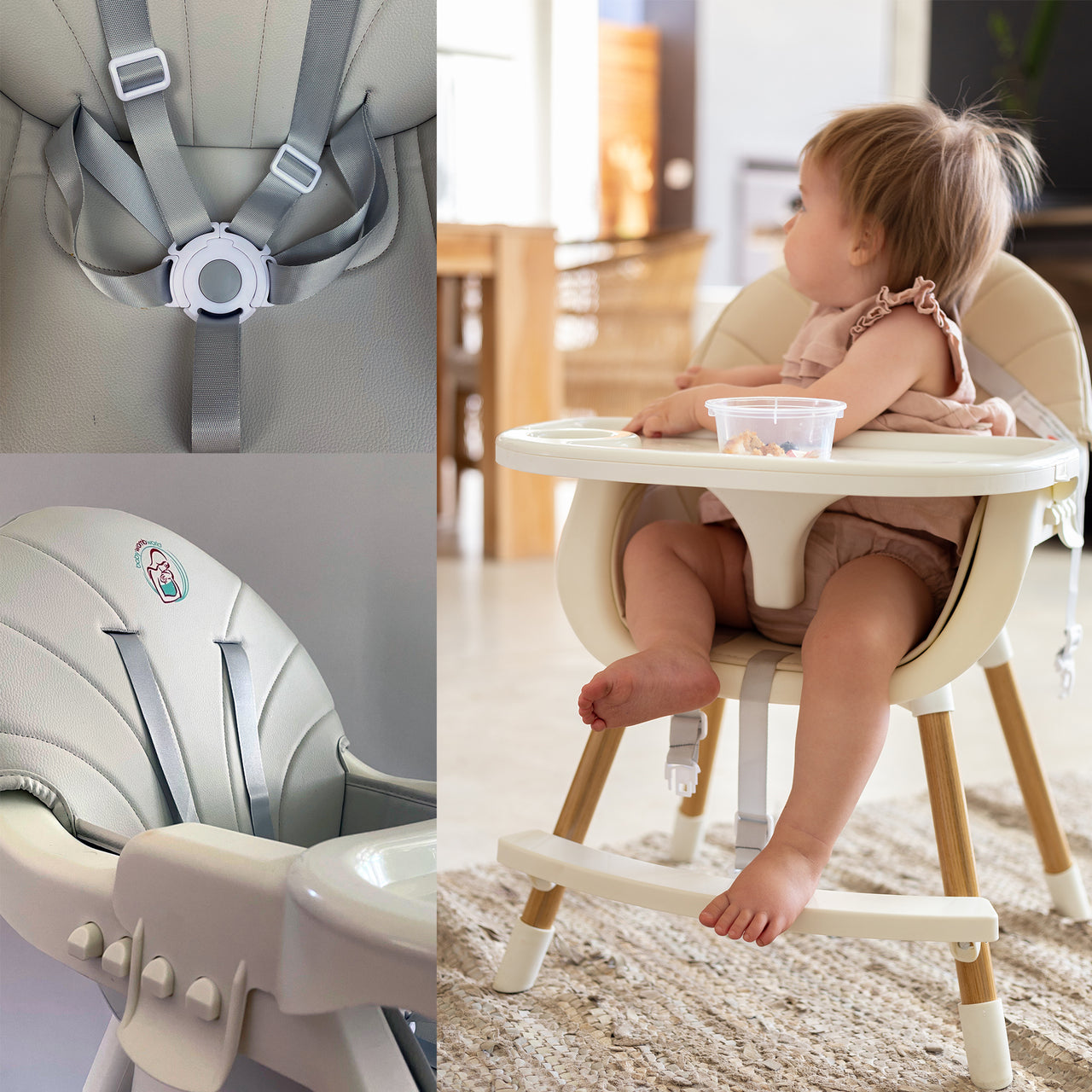 2-in-1 Convertible Baby High Feeding Chair with Tray