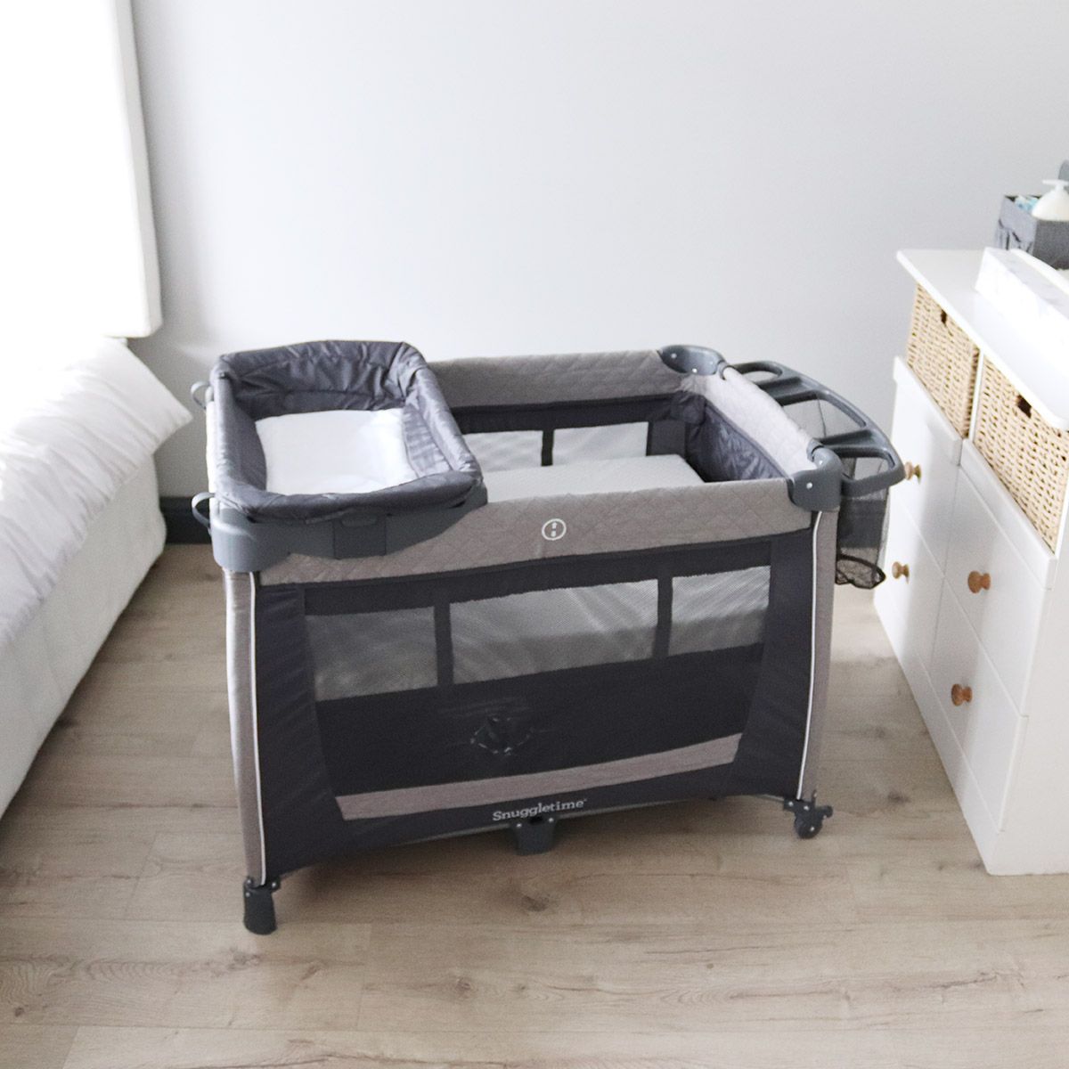 Deluxe Co-Sleeper Camp Cot with Changer and Side Storage